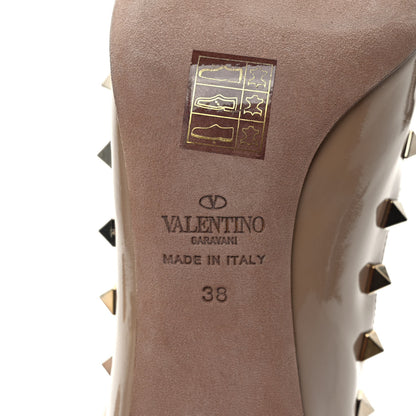 Valentino Garavani Patent Suede Rockstud Ankle Booties 38 Poudre 6 of 8