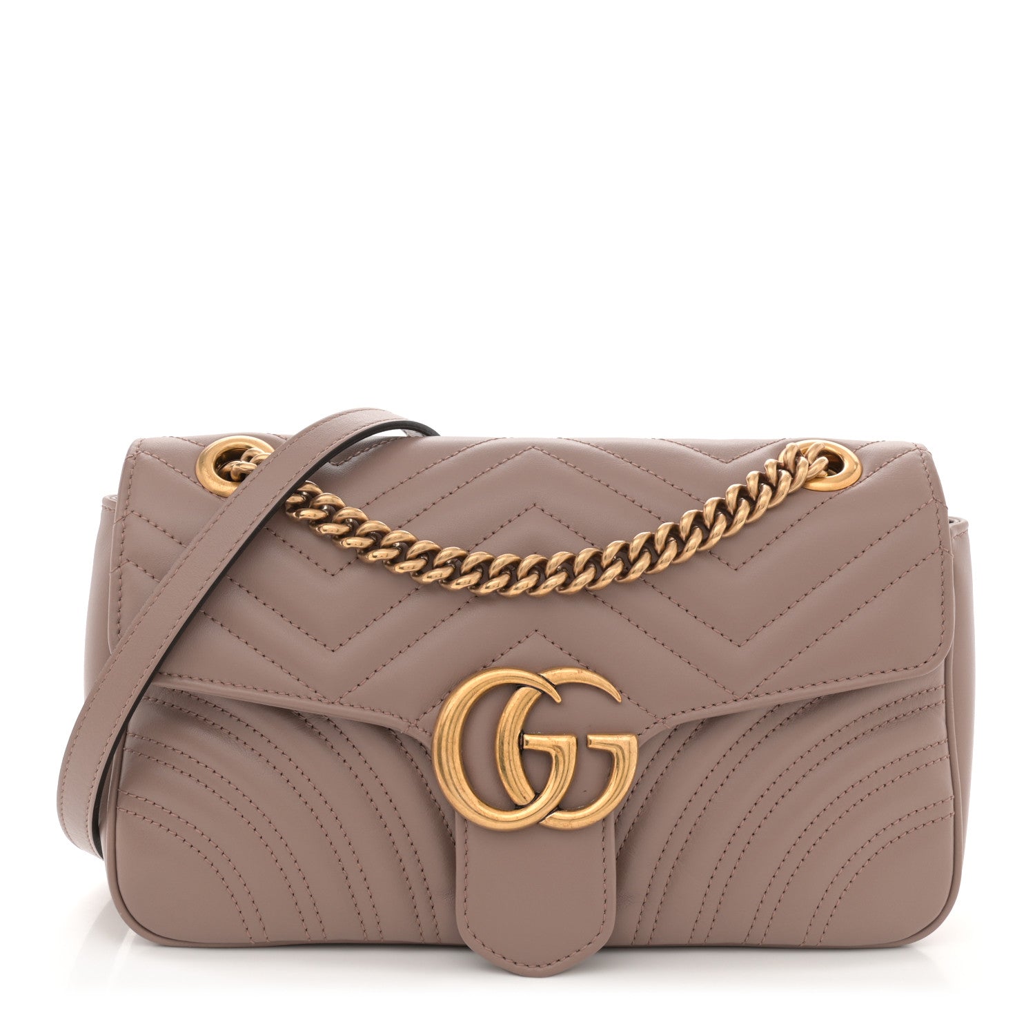 Gucci Calfskin Matelasse Small GG Marmont Shoulder Bag Porcelain Rose 1 of 10