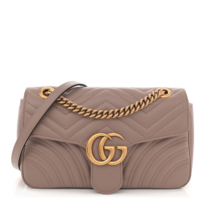 Gucci Calfskin Matelasse Small GG Marmont Shoulder Bag Porcelain Rose 1 of 10