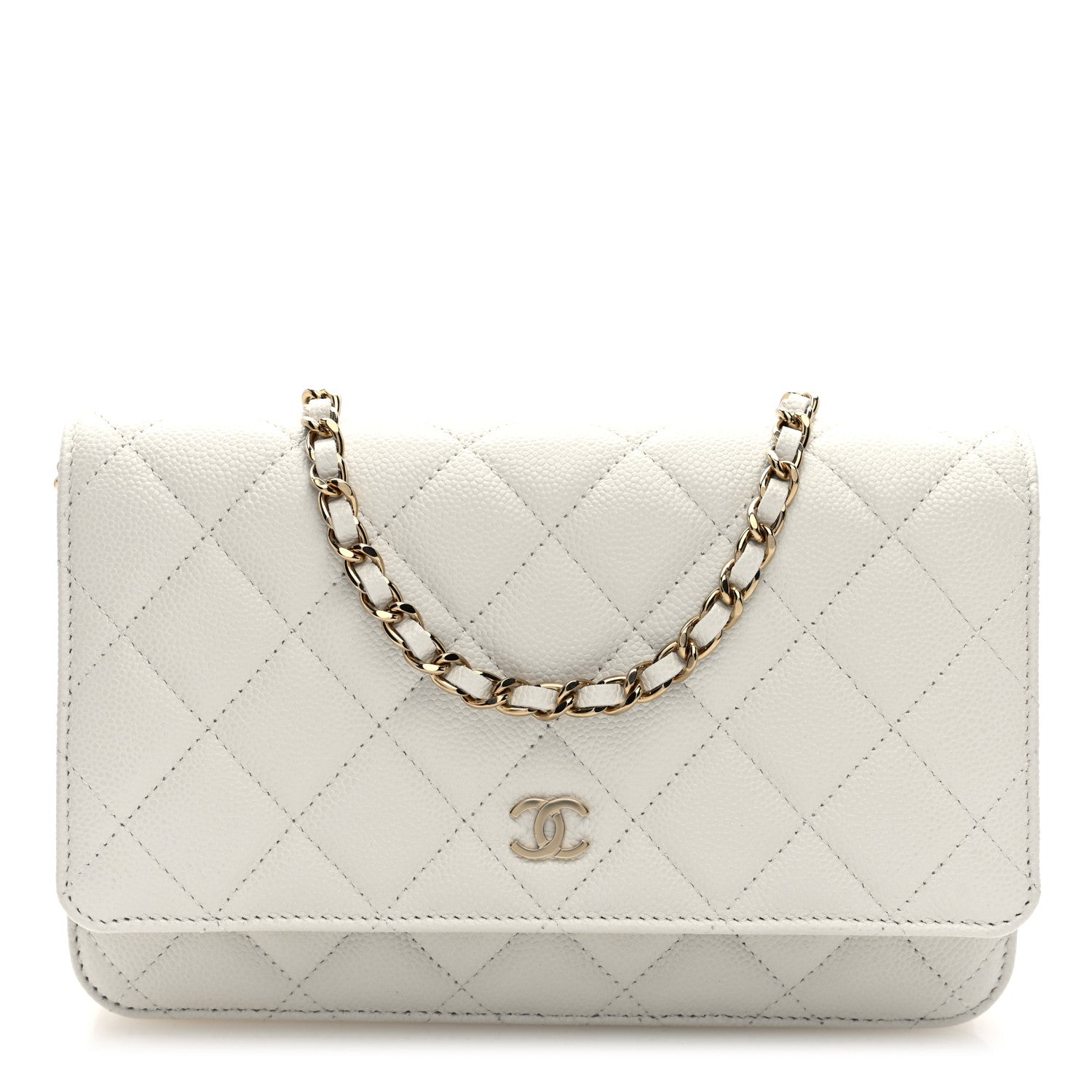 Chanel Caviar Quilted Wallet On Chain WOC White 1 of 11
