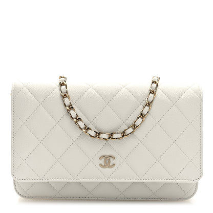 Chanel Caviar Quilted Wallet On Chain WOC White 1 of 11