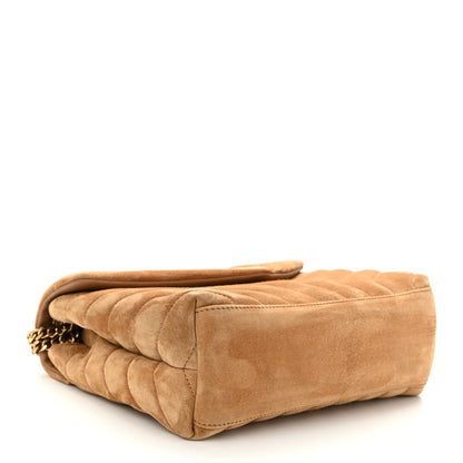 Saint Laurent Suede Calfskin Y Quilted Monogram Small Loulou Chain Satchel Cinnamon 4 of 11