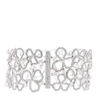 Tiffany Platinum Diamond Wide Paper Flowers Bracelet 2 of 4