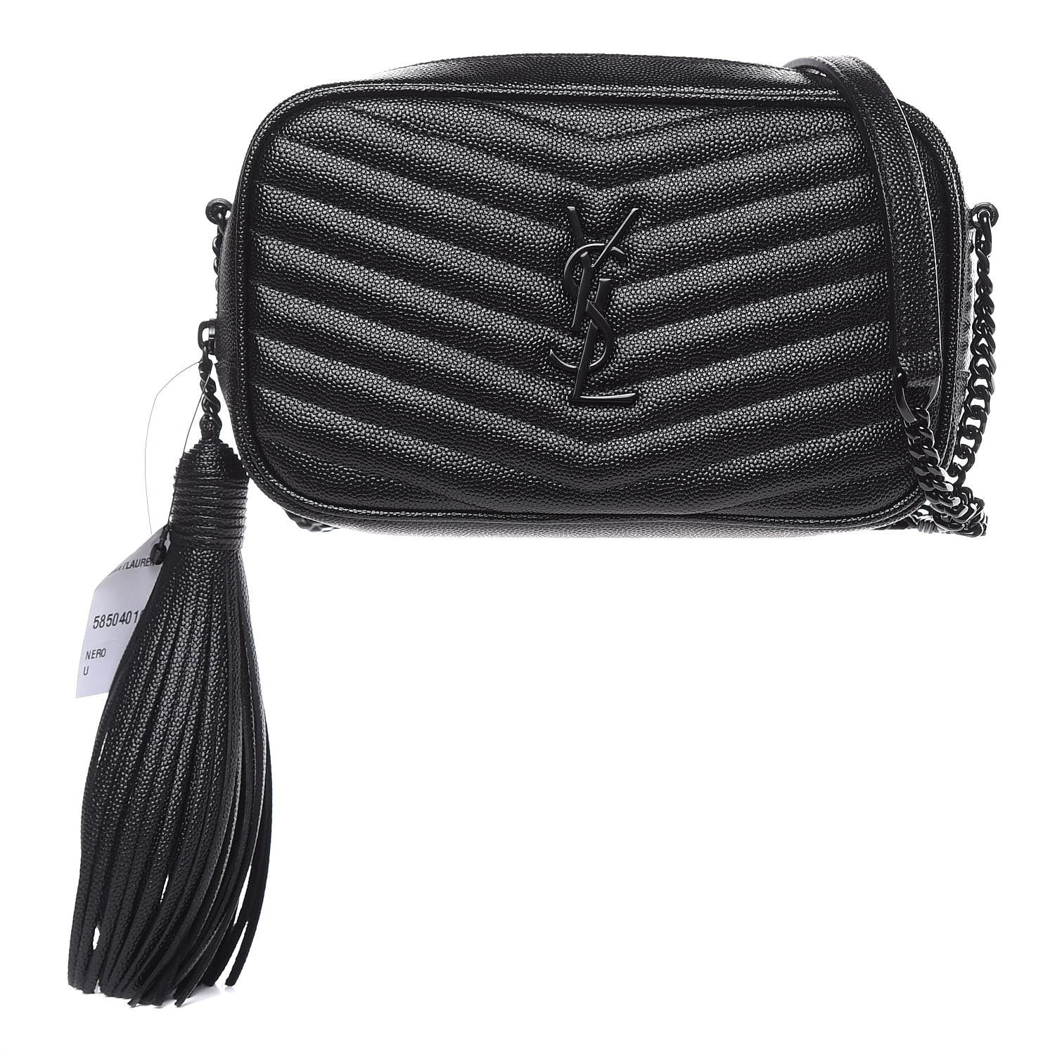 Saint Laurent Grain De Poudre Matelasse Monogram Mini Lou Camera Bag Black 1 of 11