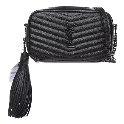 Saint Laurent Grain De Poudre Matelasse Monogram Mini Lou Camera Bag Black 1 of 11