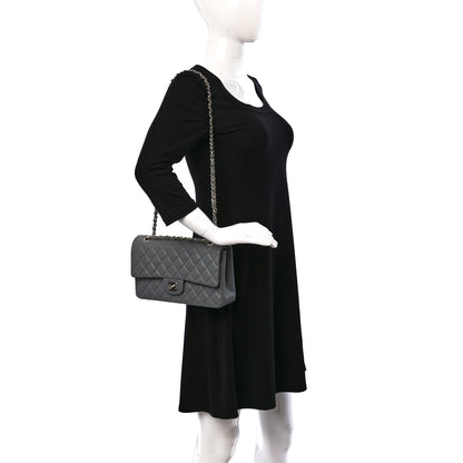 Chanel Caviar Quilted Medium Double Flap Grey 2 of 9