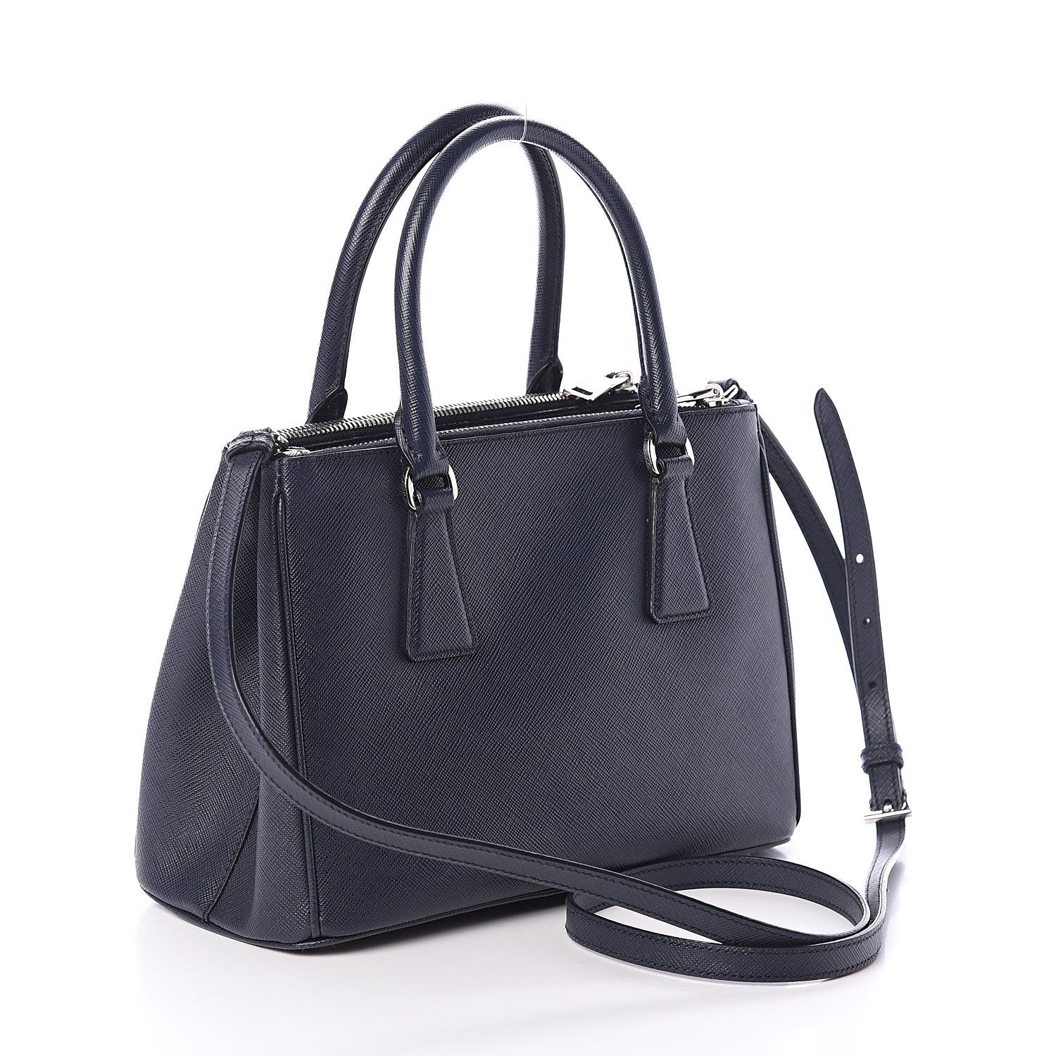 Prada Saffiano Mini Galleria Double Zip Tote Baltico 2 of 8