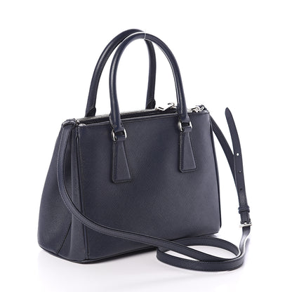Prada Saffiano Mini Galleria Double Zip Tote Baltico 2 of 8