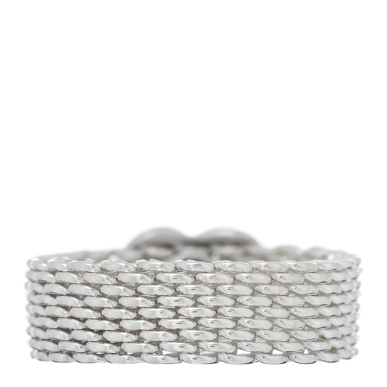 Tiffany Sterling Silver Somerset Mesh Heart Ring 52 6 3 of 5