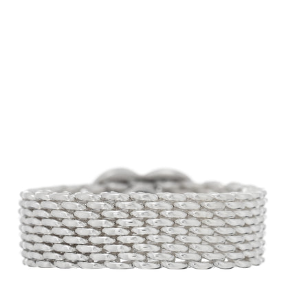 Tiffany Sterling Silver Somerset Mesh Heart Ring 52 6 3 of 5