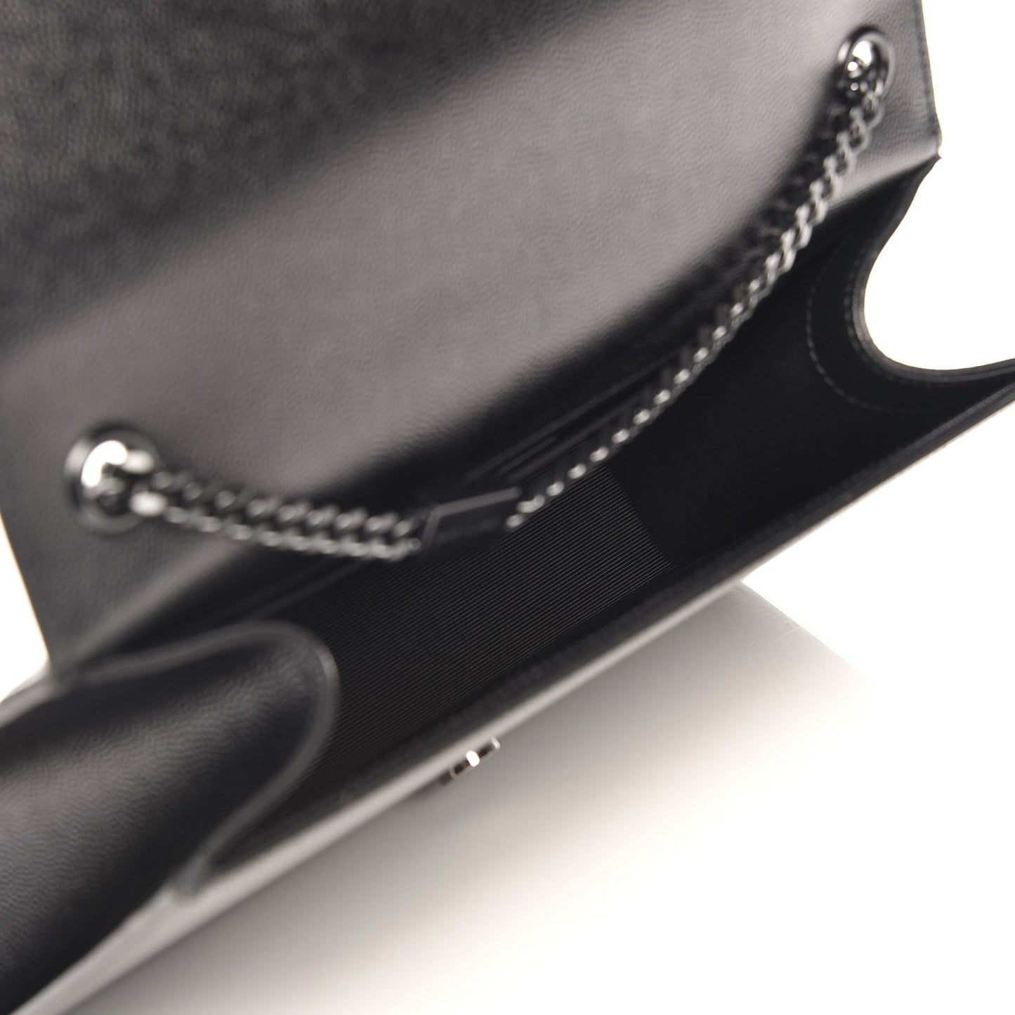 Grain De Poudre Medium Classic Monogram Kate Satchel Black