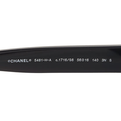 Chanel Acetate Pearl Cat Eye CC Sunglasses 5481-H-A Black 5 of 8