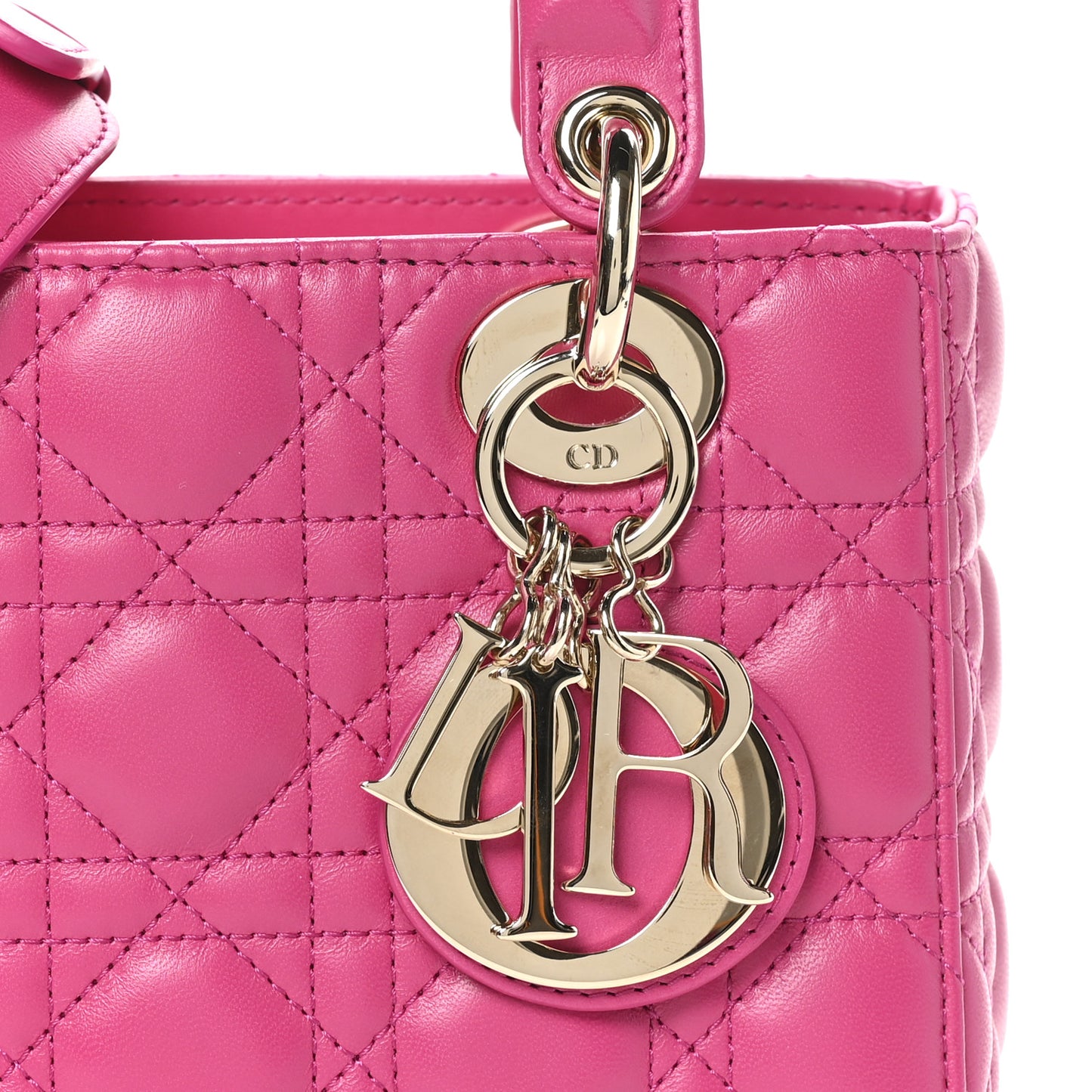 Lambskin Cannage Small My ABCDior Lady Dior Fuchsia