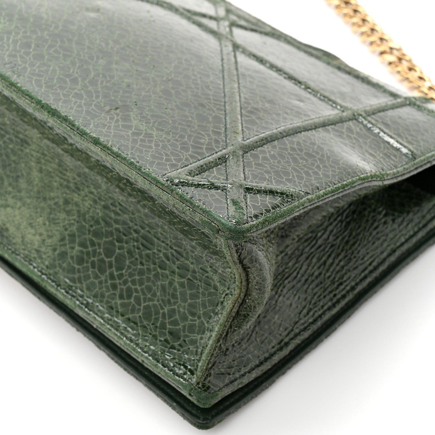 Christian Dior Ceramic Effect Deerskin Large Diorama Flap Bag Malachite Green 12 of 15