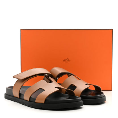 Hermes Calfskin Womens Chypre Sandals 39 Naturel 10 of 10