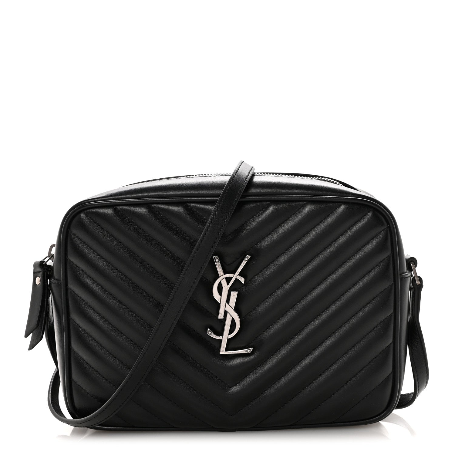 Saint Laurent Calfskin Matelasse Monogram Lou Camera Bag Black 1 of 9