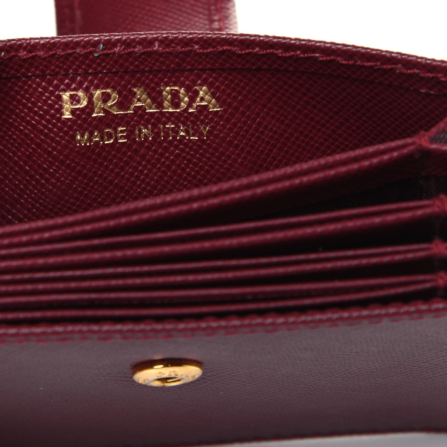 Prada Saffiano Metal Accordion Card Case Cerise 6 of 8