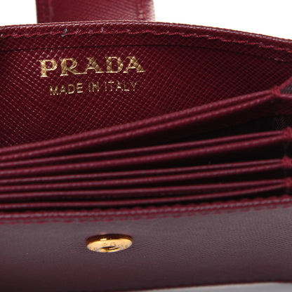 Prada Saffiano Metal Accordion Card Case Cerise 6 of 8