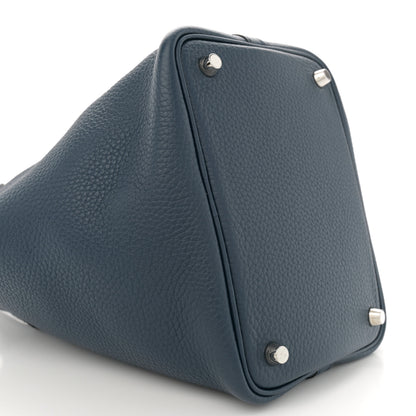 Hermes Taurillon Clemence Picotin Lock 18 PM Bleu de Prusse 9 of 10