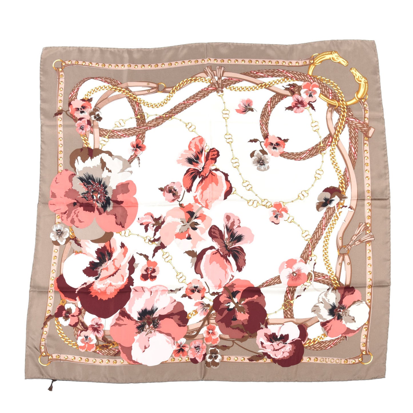 Silk Floral Square Scarf Multicolor