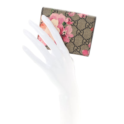 Gucci GG Supreme Monogram Blooms Card Case Beige Multicolor Dry Rose 2 of 7