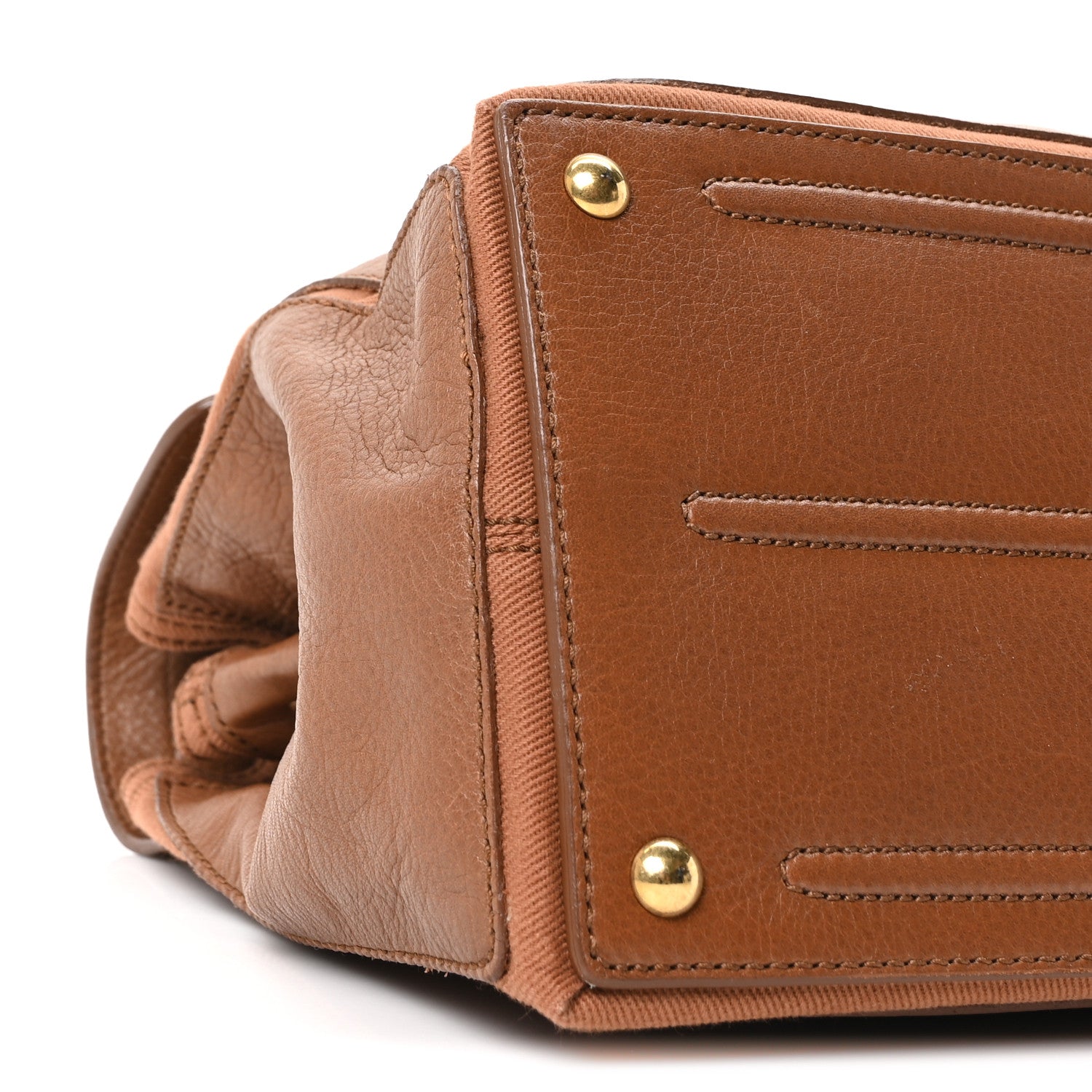 Saint Laurent Calfskin Canvas Medium Muse Two Brown 8 of 9