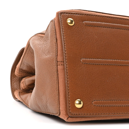 Saint Laurent Calfskin Canvas Medium Muse Two Brown 8 of 9