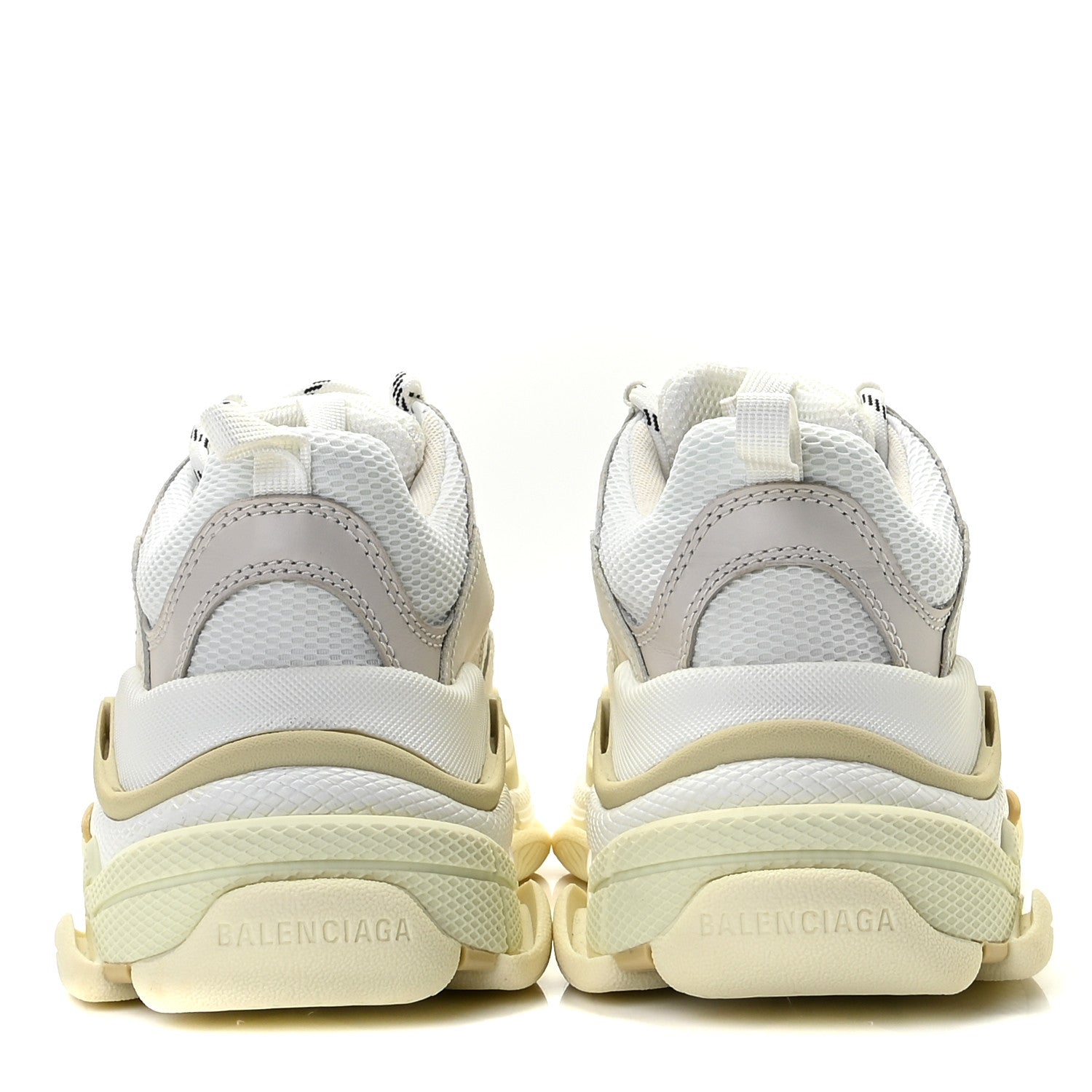 Balenciaga Fabric Mesh Womens Triple S Sneakers 38 White 6 of 9