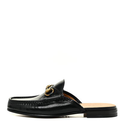 Gucci Goatskin Mens Horsebit Slippers 7.5 Black 1 of 14