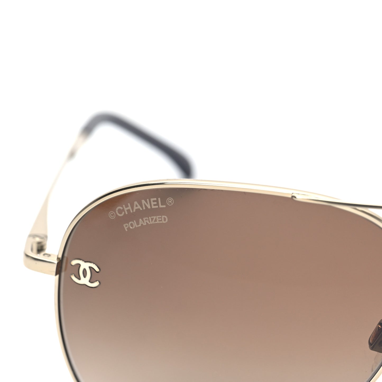 Metal Polarized Aviator CC Sunglasses 4189-T-Q Brown