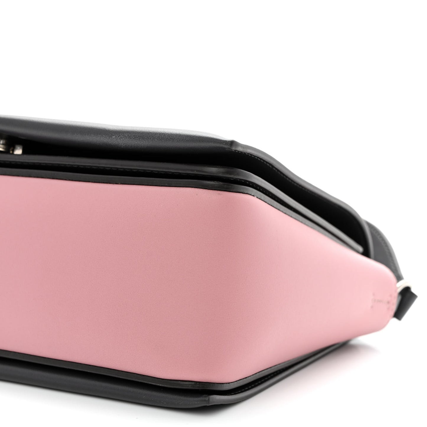 Shiny Smooth Calfskin Medium Frame Shoulder Bag Liquorice Antique Rose
