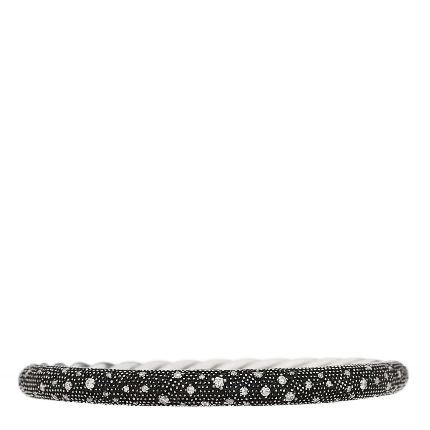 Sterling Silver Diamond 5mm Midnight Melange Bangle Bracelet
