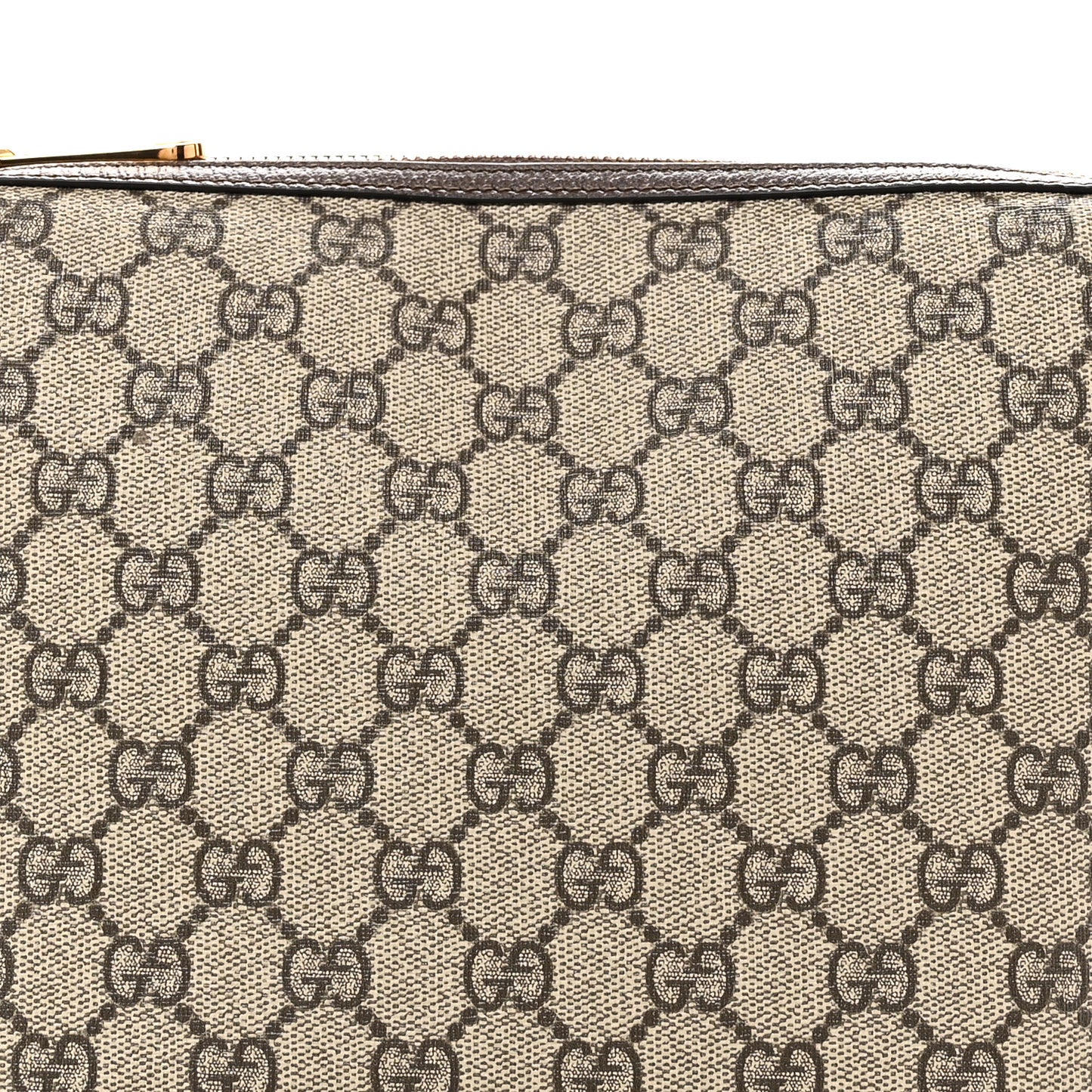 GG Supreme Monogram Textured Calfskin Web Super Mini Ophidia Shoulder Bag Beige Ebony New Acero