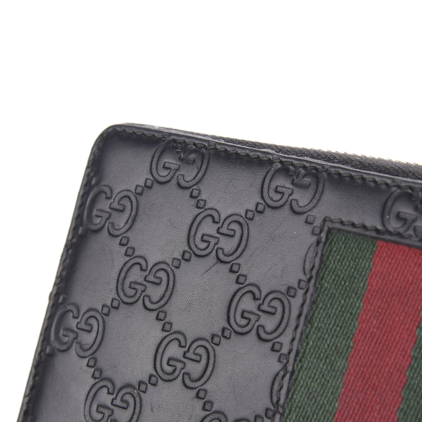 Guccissima Web Zip Around Wallet Black