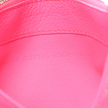 Balenciaga Grained Calfskin Logo Large Cash Long Coin Card Holder Acid Pink Black 7 of 9