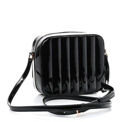 Saint Laurent Patent Matelasse Monogram Vicky Camera Bag Black 3 of 10
