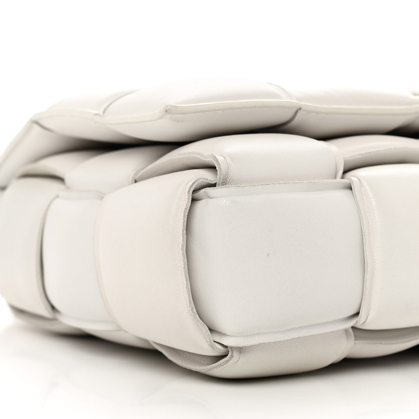 Nappa Maxi Intreccio Padded Cassette Crossbody Bag Chalk