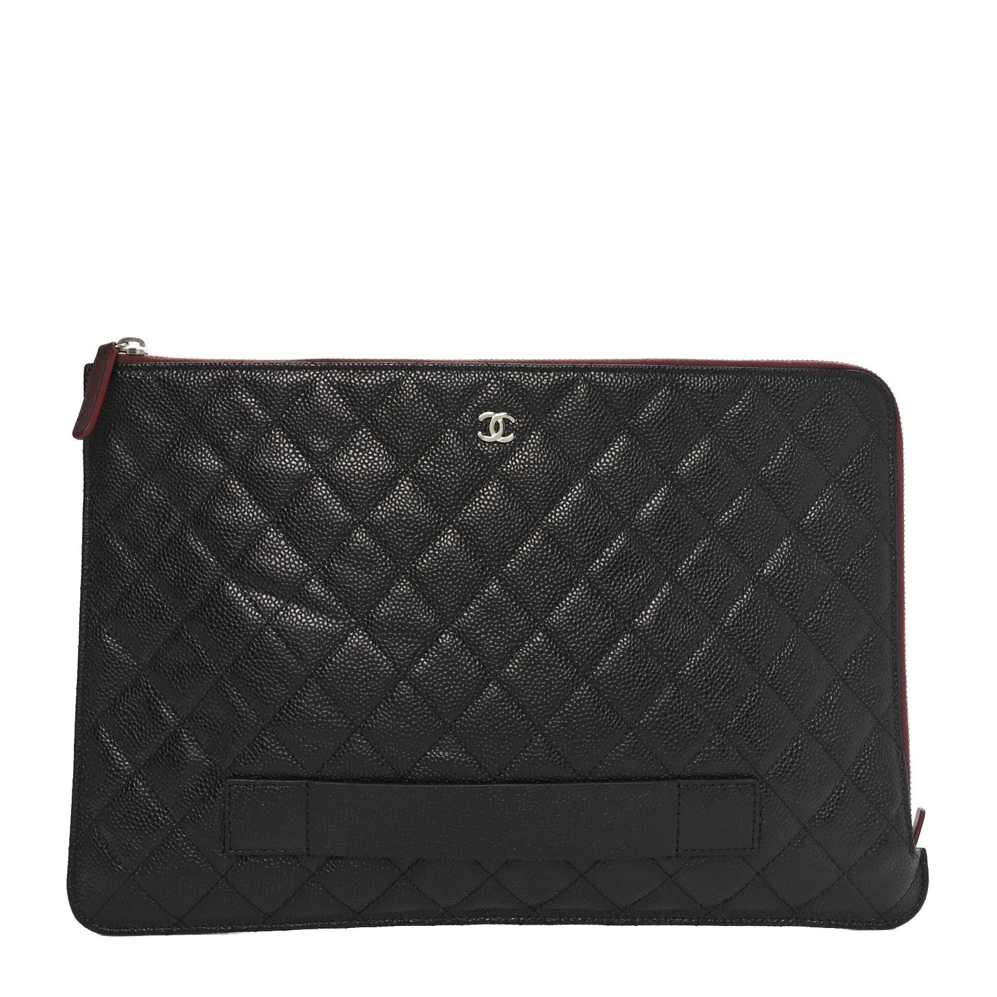 Caviar Quilted Document Portfolio Holder Black