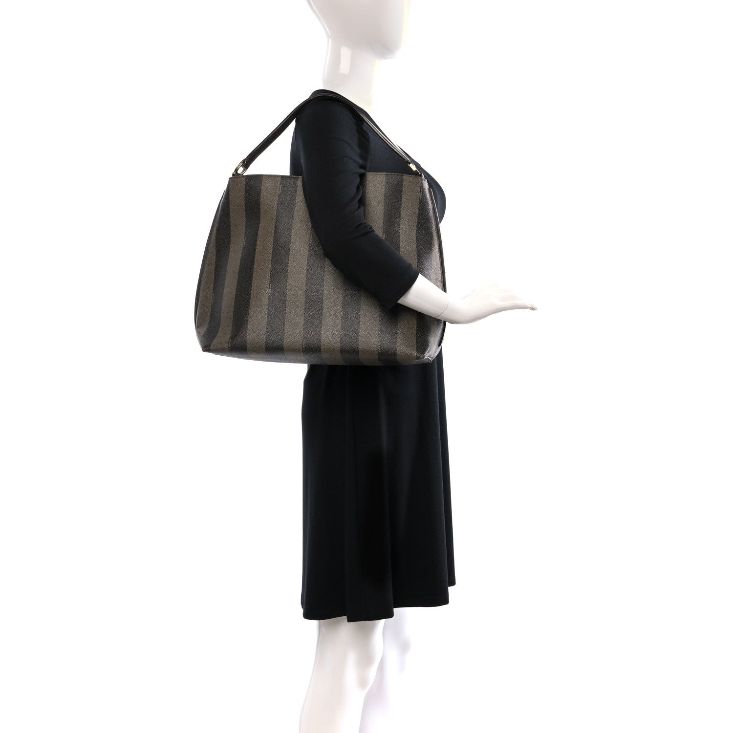 Fendi Pequin Spalmati Vitello Flamingo Hobo Bag Tobacco 2 of 9