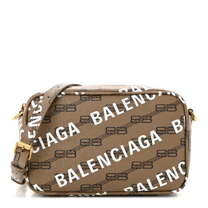 Balenciaga Coated Canvas BB Monogram Allover Logo Small Camera Bag Beige Brown Black 1 of 10