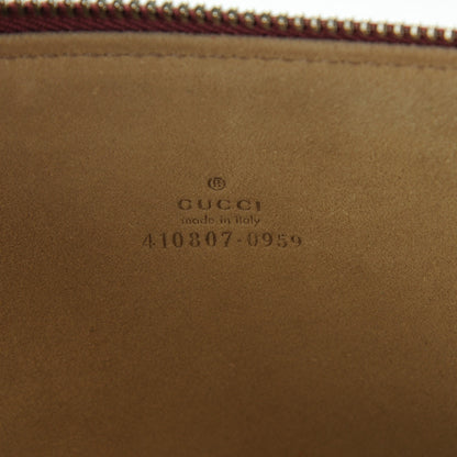 Gucci GG Supreme Monogram Blooms Suede Large Zip Pouch Beige Multicolor Dry Rose 6 of 6