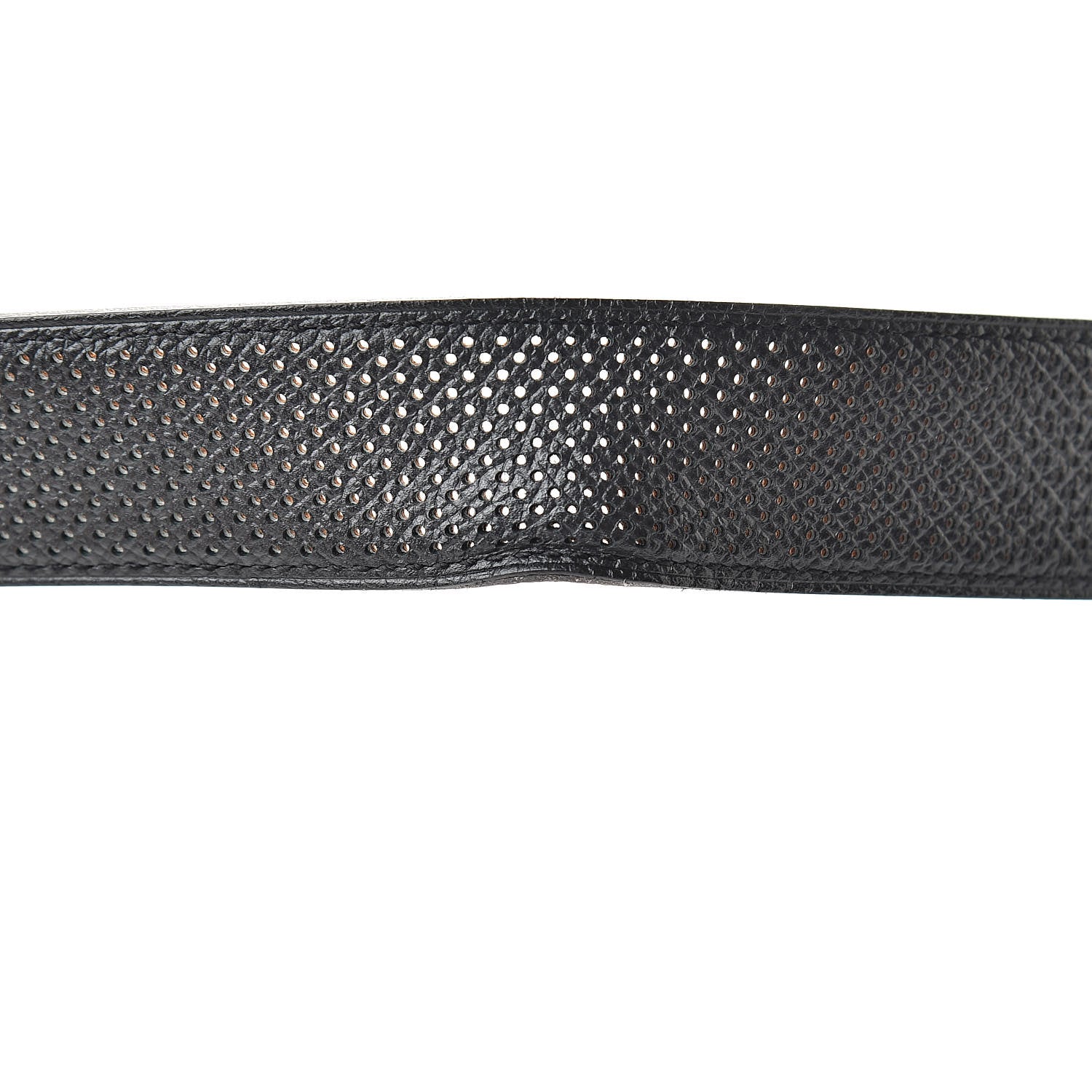 Hermes Epsom Perforated 32mm Belt Strap 80 Black Gold 9 of 10