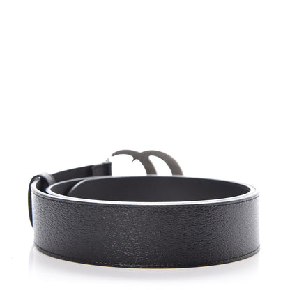 Gucci Textured Dollar Calfskin Nickel Double G 40mm Belt 85 34 Black 3 of 7