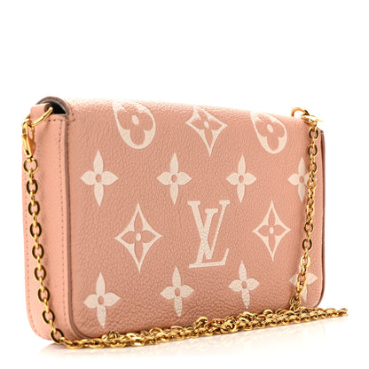 Louis Vuitton Empreinte Monogram Giant Felicie Pochette Chain Wallet Rose Trianon Creme 4 of 16