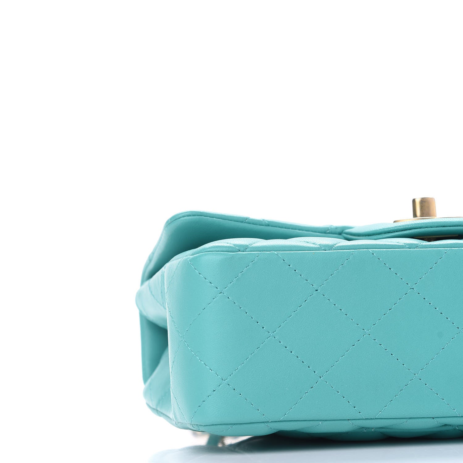 Chanel Lambskin Quilted Mini Rectangular Flap Turquoise 7 of 8