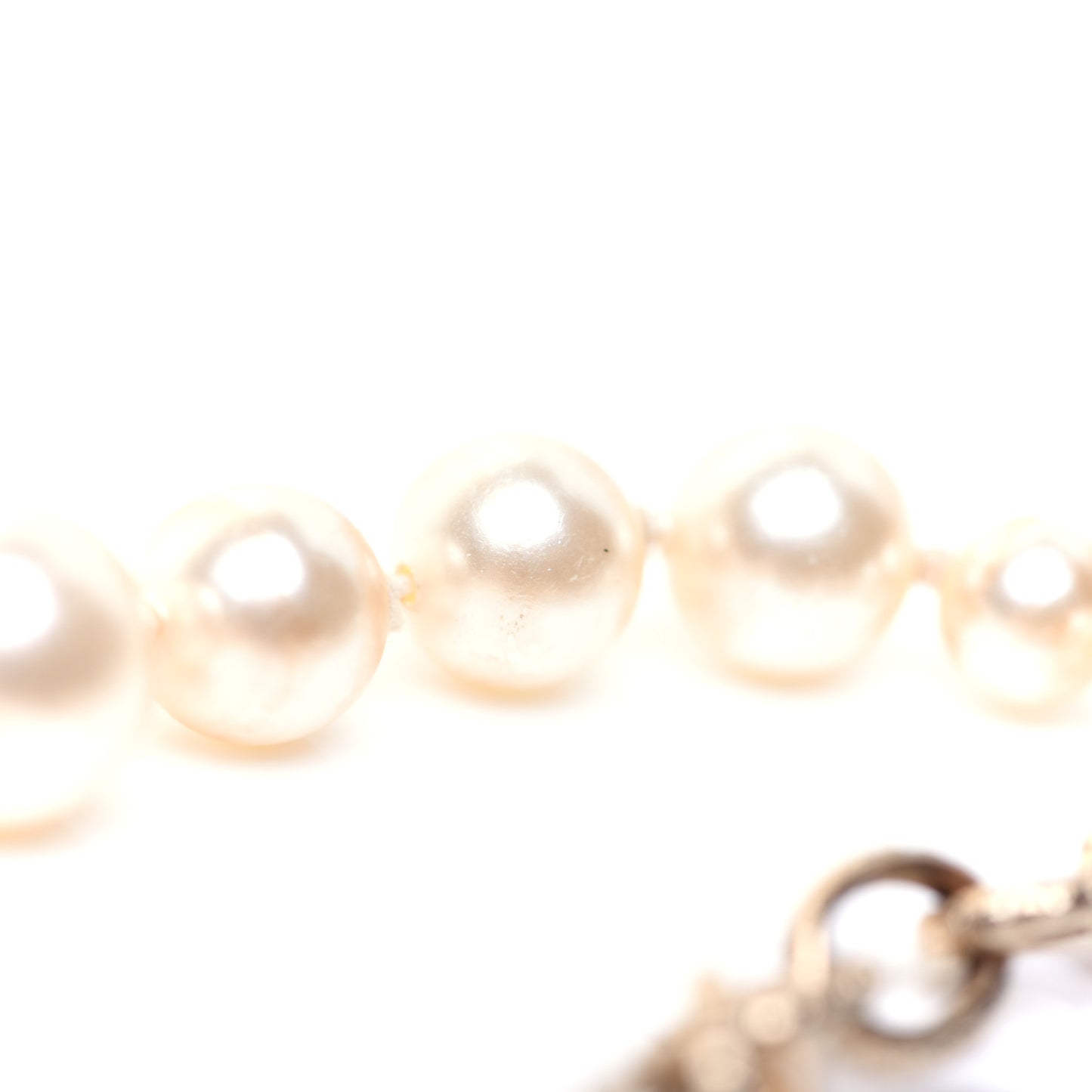 Graduated Pearl Crystal CC Bracelet Gold