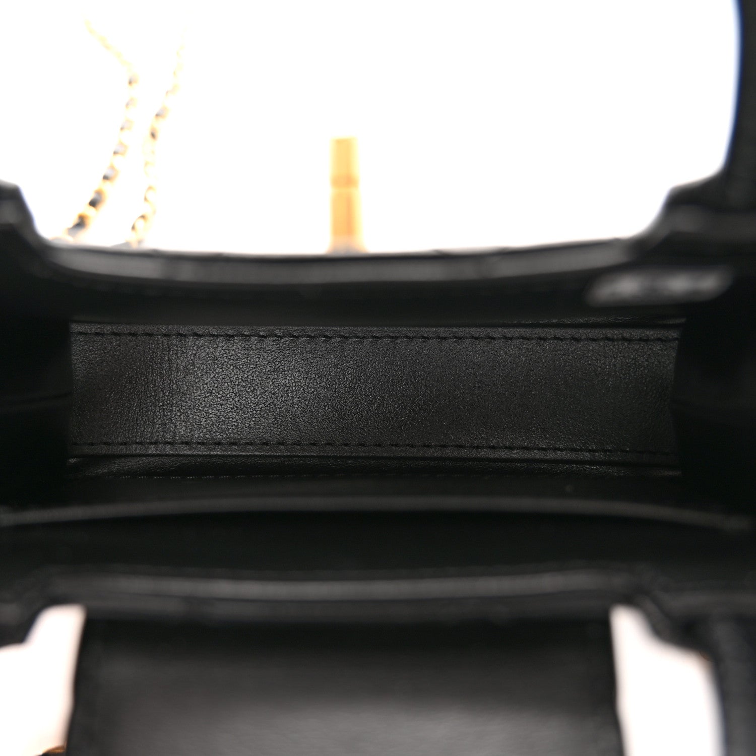 Chanel Shiny Aged Calfskin Quilted Mini Nano Kelly Shopper Black 5 of 11