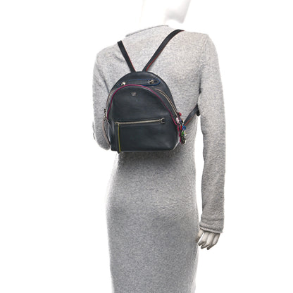 Fendi Vitello Dolce Crystal Flowerland Croc Tail Mini Backpack  Black Multicolor 2 of 10