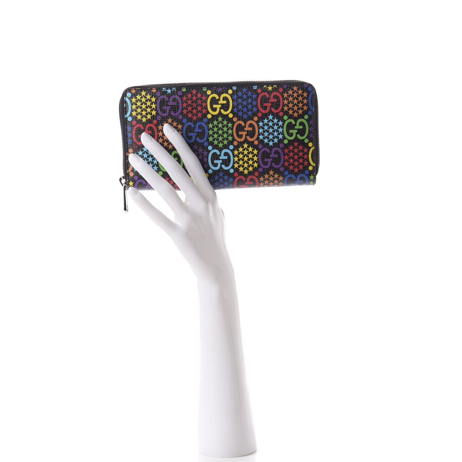 Gucci GG Supreme Monogram Psychedelic Zip Around Wallet Black Multicolor 2 of 6