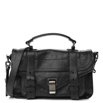 Proenza Schouler Lambskin Tiny PS1 Satchel Black 1 of 10